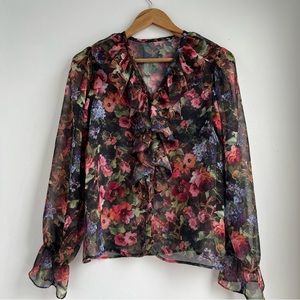SHEER FLORAL BLOUSE